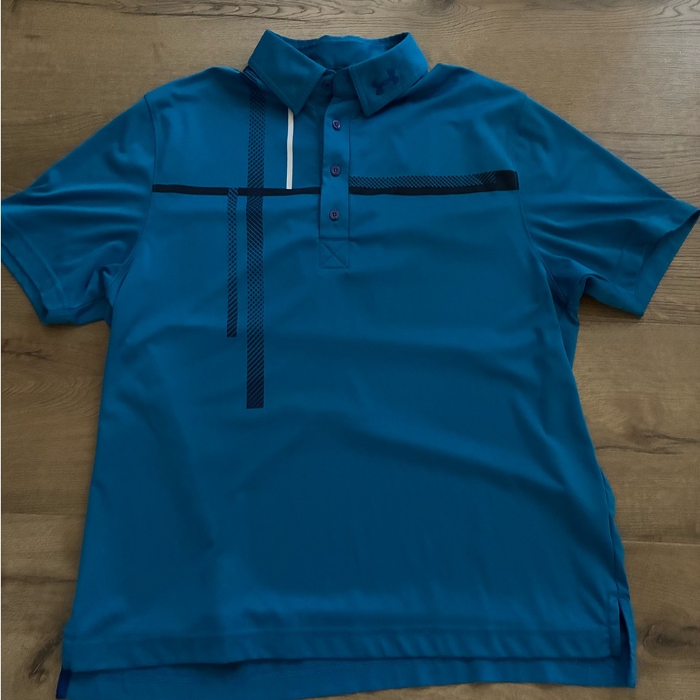 Under Armour Teal Polo Shirt with Black Accents